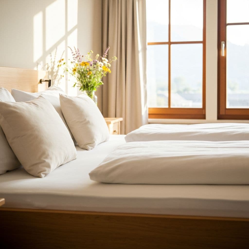 Beautifully made bedroom